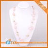 Pink Gold Beaded Long Necklace Jewelry for Women