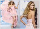 Beautiful Pink High Low Prom Dresses with Sweetheart Neckline / Open Back