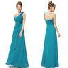 Customized Long Chiffon Bridesmaid Wedding Dresses One Shoulder in Green