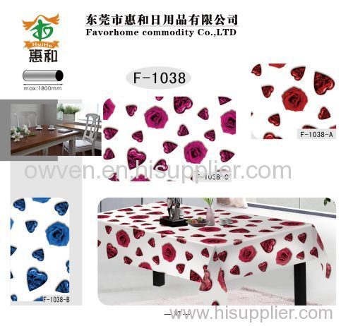 Red rose design table cloth