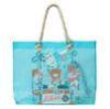 ECO friengdly fashion ladies blue PVC tote bag handbag with cotton rope
