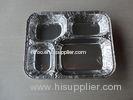 Four Compartments foil takeaway containers / Aluminum Foil Boxes for Fast Food With Lid