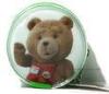 Lovely little bear printing circular plastic gift bag , cute small PVC gift bags