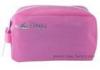 Pink PVC cosmetic / wash / makeup travel pouch with zipper and handle