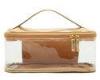 Gold plastic travel cosmetic make up toiletry bag / PVC makeup bags