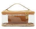 Gold plastic travel cosmetic make up toiletry bag / PVC makeup bags