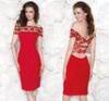 Red Off Shoulder Evening Dresses