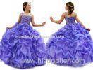 Purple Pickups Tulle Spaghetti Little Girl Pageant Dresses Floor Length Ball Gown