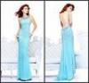 Backless Evening Dresses Light Blue