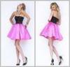 Black Rose Satin Strapless Prom And Homecoming Dresses Fully Rock Beaded Top