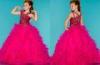 Rose Spaghetti Little Girl Pageant Dresses / Grils Long Party Dress With Beads