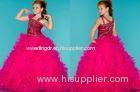 Rose Spaghetti Little Girl Pageant Dresses / Grils Long Party Dress With Beads