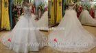 Ball Gown Tulle Swarovski Crystal Strapless Wedding Gowns Cathedral Train With Beaded Bow