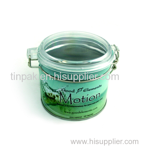 round superb green tea tin box supplier
