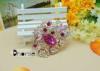 Shiny Fuschia Flower Vintage Rhinestone Brooches For Wedding Occasion