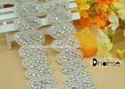 Iron On Crystal Bridal Rhinestone Applique Trim For Wedding cloth