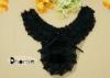 Winter Black / White Fur Beaded Neckline Applique For Ladies Dress