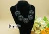 Black Diamante Flower Alloy Handmade Beaded Necklaces For Women Decoration