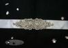 Custom Silver Beaded Crystal Rhinestone Bridal Sash For Wedding Dress