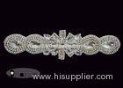 Silver Beaded Rhinestone Bridal Sash Applique For Wedding Dress