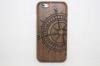 Compass Black Walnut Wood Cell Phone Case , durable Natural Bamboo protective cell phone cases