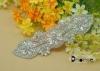 Handmade Bling Bling Bridal Rhinestone Beaded Applique For Wedding Dress