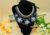 Flower Handmade Blue Crystal Bead Collar Necklace For T - Show