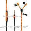 HI-FI stereo sound MP3 / MP4 Metal Zipper In Ear Earphones with Mic 3.5mm