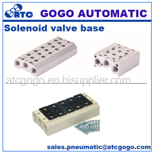 Pneumatic manifold solenoid valve base for 4v 3v sy vf series
