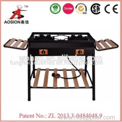 portable outdoor cast iron 2 burners gas stove