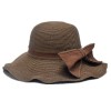 Ladies Elega nt Big Brim Paper Straw Hat with Wide-brimmed