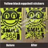 Custom yellow black personalized eggshell stickers vinyl-eggshell-sticker irremovable graffiti writer vinyl eggshell