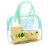 Transparent Bright printing PVC tote bag , clear PVC tote bags 22x16x6cm