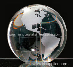 crystal glass globe paperweight