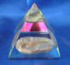 crystal glass pyramid paperweight