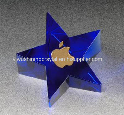 crystal glass star paperweight