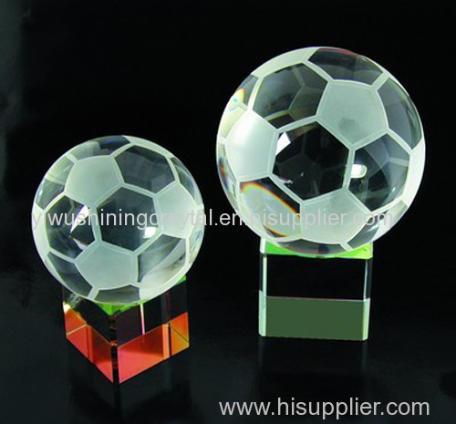 crystal glass football soccer ball