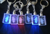 cheap LED light 3d laser engraving crystal glass keychain keyring