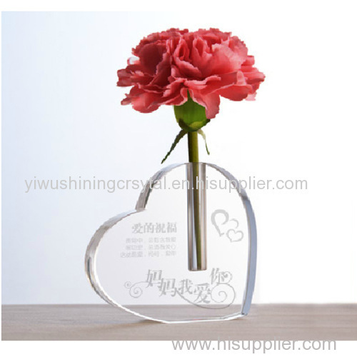 crystal glass flower vase