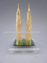 crystal glass miniature building model