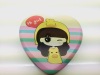 heart shaped girl personal items tin box