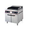 Stainless Steel 380V Gas Lava Rock Grill With Cabinet 12KW For Kitchen Equipments