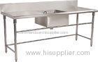 Commercial Restaurant Stainless Steel Catering Equipment / Work Table With Sink