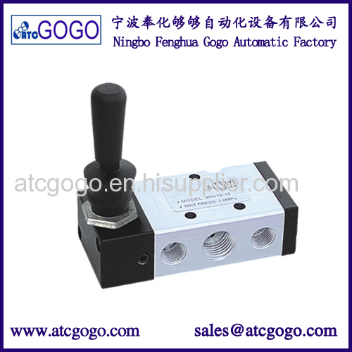 4HV pastic pneumatic hand switch valve for air 4 port manual valve