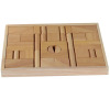 40 Pieces Natural Building Blocks With Wooden Tray
