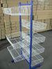 5 Tier Wire Slipper Shop Display Stands With Double Side Basket