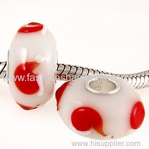 Handmade Christmas hat Glass Beads in 925 Silver Core