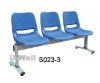 3seater plastic steel public waiting tandem link guest chair import from China