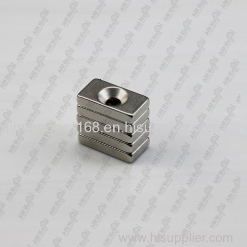 Block ndfeb magnet with thread hole