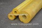 High Temp Glass Wool Pipe Insulation , Yellow Glasswool Pipe Cover